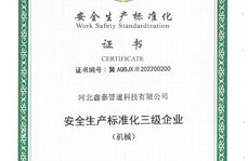 安全生產(chǎn)標(biāo)準(zhǔn)化證書